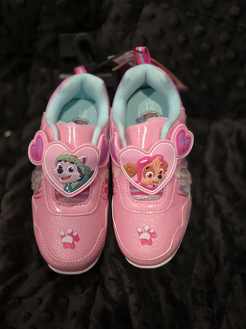 Paw Patrol Pink Light-Up Kids Sneakers with Character Heart Medallions